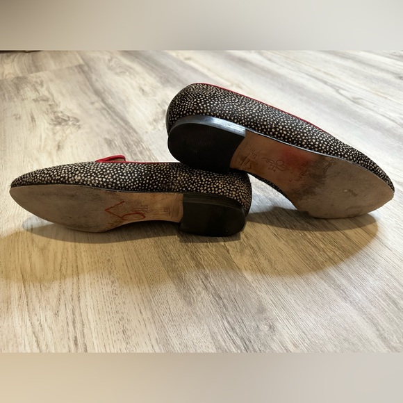 💝Cole Haan Sabrina Loafers Real Calf Cow Fur Hair Slip On Black Red Trim Size 5 - Picture 8 of 8